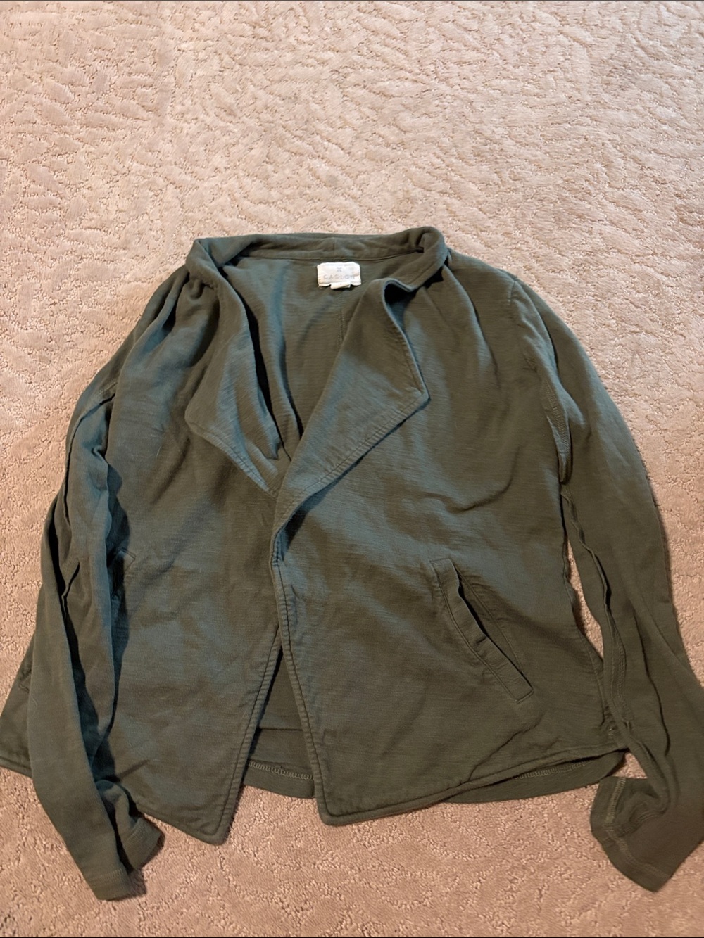Caslon Olive Open-Front Knit Blazer
